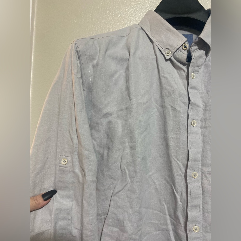 Mens Zara Relaxed Fit Long Sleeve Button Down- size l